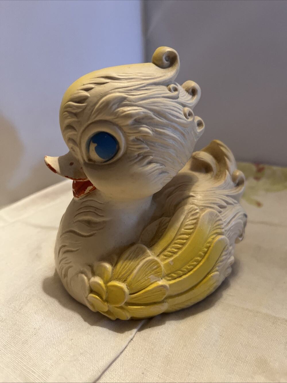 Vtg Rubber Duck Squeaker Toy, Circa 1958, The Edward Mobley CO., MFG. No Squeak